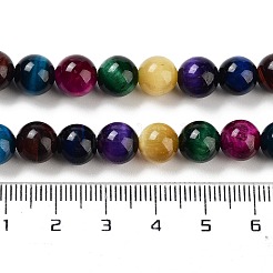 7色の天然タイガーアイビーズ連売り  ラウンド  染めと未染色の混合  ミックスカラー  8.5mm  穴：1.2mm  約47個/連  15.16''（38.5センチメートル）&nbsp;G-A220-A01-02