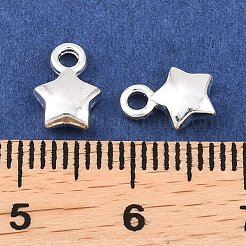 合金ペンダント  スターのチャーム  銀  8.5x6x2.5mm  穴：1.6mm&nbsp;LS-FIND-H063-01A-S
