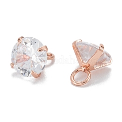 真鍮クリアキュービックジルコニアチャーム  長持ちメッキ  ダイヤモンド  ミックスカラー  7x6x6mm  穴：2mm&nbsp;ZIRC-G170-11