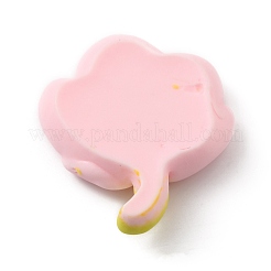 オペーク樹脂カボション  桃の花  ピンク  27.5x22.5x6mm&nbsp;CRES-CJC0007-25C