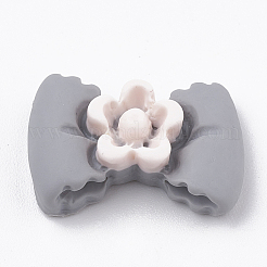 オペーク樹脂カボション  花とちょう結び  ミックスカラー  20x13x7mm&nbsp;X-CRES-S304-64