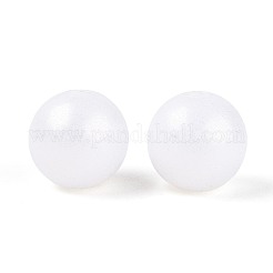 ゴム風の虹色の不透明アクリルビーズ  虹色の  ラウンド  ホワイトスモーク  10mm  穴：2mm  約1085個/500g&nbsp;MACR-T010-10mm-08-01