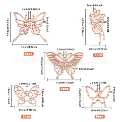 5 Styles Butterfly Zinc Alloy Open Back Bezel Pendants&nbsp;FIND-CA0009-52RG