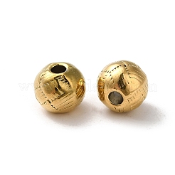 304ステンレススチールビーズ  ラウンド  18KGP本金メッキ  8x7.5mm  穴：2.2mm&nbsp;STAS-I203-10G