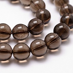 天然石スモーキークォーツビーズ連売り  ラウンド  6mm  穴：1mm  約61個/連  14.9インチ〜15.1インチ&nbsp;G-G735-28-6mm