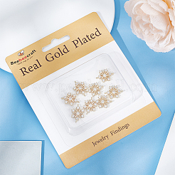 10Pcs Brass Micro Pave Clear Cubic Zirconia Connector Charms&nbsp;ZIRC-BBC0002-86C