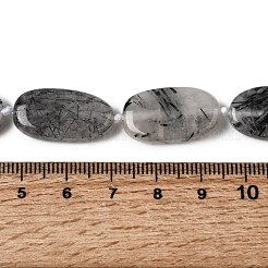 Natural Tourmalinated Quartz/Black Rutilated Quartz Beads Strands&nbsp;G-D365-C02