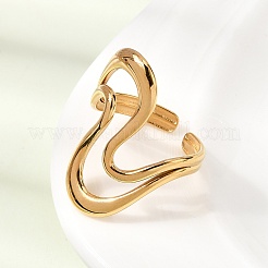 304 Stainless Steel Cuff Open Rings for Women&nbsp;RJEW-L342-15G