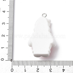 クリスマスの不透明な樹脂ペンダント  プラチナ鉄ループ付き  クマ  37x22x11mm  穴：2mm&nbsp;RESI-A049-05M