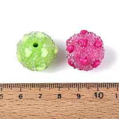 不透明アクリルと透明樹脂のラインストーンビーズ  ハート柄とrondelle  ミックスカラー  20~21.5x18.5~19.5mm  穴：2.5mm&nbsp;SACR-Q005-02B