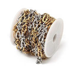 304 Stainless Steel Two Tone Oval with knot Link Chains&nbsp;CHS-F022-04GP