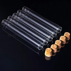 空のガラス瓶  木製のカバー付き  ウィッシングボトル  透明  2x15.6cm  容量：約40ミリリットル  15個/箱&nbsp;AJEW-BC0005-36C