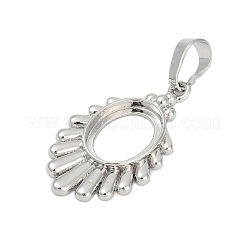 Oval Brass Pendant Cabochon Settings&nbsp;KK-S521-09P
