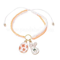 Easter Glass Seed Beads Braided Bead Bracelets&nbsp;BJEW-MZ00150-06