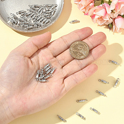 真鍮製ネジ留め具50個  プラチナメッキ  14x4mm  穴：3x2mm&nbsp;KK-BBC0018-50P