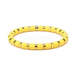7Pcs 7 Colors Column Polymer Clay Stretch Beaded Bracelets&nbsp;BJEW-JB08764