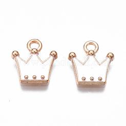 合金チャーム  エナメル  クラウン  ライトゴールド  ミックスカラー  11.5x10.5x2mm  穴：1.5mm&nbsp;X-ENAM-S115-063-M