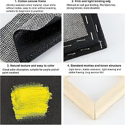 ツールセット  プラスチックアートブラシペンの価値セット  6ウェル長方形水彩油パレット塗装トレイとキャンバスウッド下塗りフレーム  ミックスカラー  178~200x5~7mm&nbsp;TOOL-NB0001-46