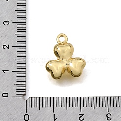 聖パトリックの日 真鍮製ペンダント  クローバーチャーム  ラックめっき  長持ちメッキ  カドミウムフリー＆鉛フリー  18KGP本金メッキ  18x15x5.5mm  穴：2mm&nbsp;KK-A303-38G