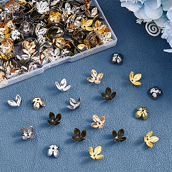 240 個 6 色のアイロンビーズキャップ  4花びら  花  ミックスカラー  14.5~15x7.5~8mm  穴：1.6mm  40個/カラー&nbsp;IFIN-AR0001-28