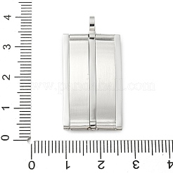 304ステンレスペンダント  長方形のチャーム  ステンレス鋼色  36.5x17x4.5mm  穴：4mm&nbsp;STAS-G346-28P