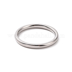変色しない201ステンレススチール製シンプル薄型プレーンバンドリング女性用  ステンレス鋼色  内径：17mm&nbsp;RJEW-I089-27P