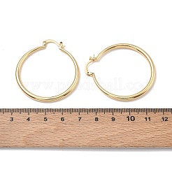 女性のための真鍮のフープピアス  18KGP本金メッキ  43x39x3mm&nbsp;KK-CBA4112-01G