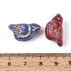 Picasso Baking Paint & Golden Metal Enlaced Glass Beads&nbsp;DGLA-T004-68M