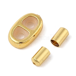 ラックメッキ真鍮リボンエンド  シリコーンと  ゴールドカラー  6~13x3.5~8x3.5~3.5mm  穴：0.8~2.5mm&nbsp;KK-H488-01G