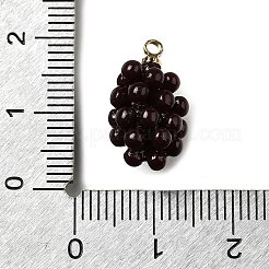 Grape Brass Acrylic Pendants&nbsp;OACR-R006-05G-04