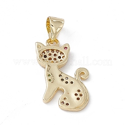 Rack Plating Brass Micro Pave Cubic Zirconia Pendants&nbsp;KK-G451-18G-01