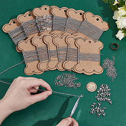 304ステンレススチールチェーンブレスレット/ネックレスのDIYキット  ステンレス鋼色  5~6x1mm&nbsp;DIY-GA0008-17