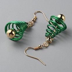 Alloy Spiral Spring Dangle Earring for Women&nbsp;EJEW-WH0012-009