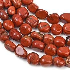 天然石レッドジャスパービーズ連売り  ナゲット  タンブルストーン  9~11x8~10x6~10mm  穴：0.8mm  約18~19個/連  6.89~7.28''（17.5~18.5センチメートル）&nbsp;GG-CBA787B-A14