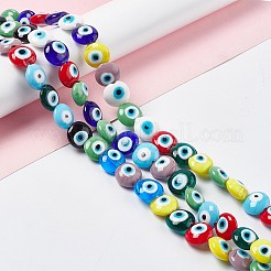 Handmade Evil Eye Lampwork Beads Strands&nbsp;LAMP-G157-01D