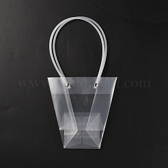 バレンタインデー透明ppビニール袋  ハンドル付き  台形  透明  30.8cm&nbsp;LS-ABAG-WH0035-018A