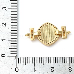 Rack Plating Brass Micro Pave Clear Cubic Zirconia Rhombus Links Connector Charms&nbsp;KK-K385-105G-02