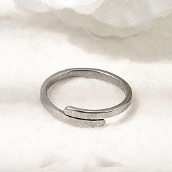 201 Stainless Steel Cuff Open Rings&nbsp;RJEW-Z141-02P