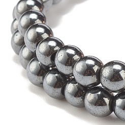 2Pcs 2 Style Synthetic Hematite Stretch Bracelets Sets&nbsp;BJEW-JB08004-04