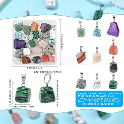 20Pcs 10 Styles Natural & Synthetic Mixed Gemstone Pendants&nbsp;G-FS0005-93P-01