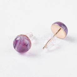 Natural Amethyst Ear Studs&nbsp;EJEW-G223-A11
