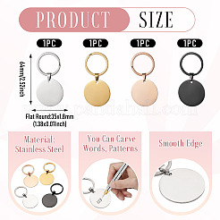4Pcs 4 Styles Stainless Steel Keychains&nbsp;KEYC-TA0004-81F