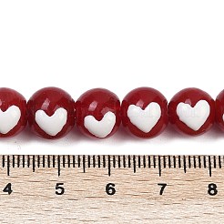 Round Handmade Lampwork Beads Strands&nbsp;LAMP-R004-01B