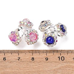 合金および樹脂製ビーズキャップ  プラチナ  ミックスカラー  19.5x20.5x12.5mm  穴：3mm&nbsp;FIND-Z129-02S