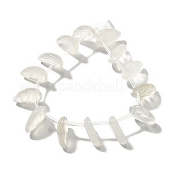 天然ホワイトアゲート瑪瑙ビーズ連売り  葉  トップ掘削  17~18x13~14x5~6mm  穴：0.9mm  約15個/連  8.07''（20.5センチメートル）&nbsp;G-P561-A04-01