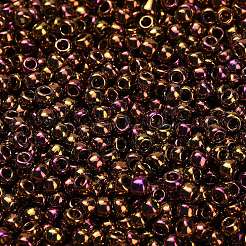 トーホー 8/0ラウンドビーズ  日本製シードビーズ  ニッケルメッキ  （514)つの高メタリックジプシーゴールド  3mm  穴：1mm  約1110個/50g&nbsp;SEED-XTR08-0514
