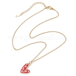 5Pcs 5 Styles Valentine's Day Heart Alloy Red Enamel Pendant Necklaces&nbsp;NJEW-JN05138