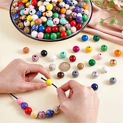 360Pcs 30 Colors Wood European Beads&nbsp;WOOD-PH0003-32