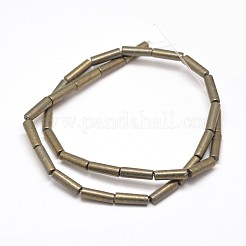 Column Natural Pyrite Beads Strands&nbsp;G-I126-26-13x4mm