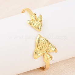 Marine Organism Brass Cuff Bangles for Women&nbsp;BJEW-D368-03O-G